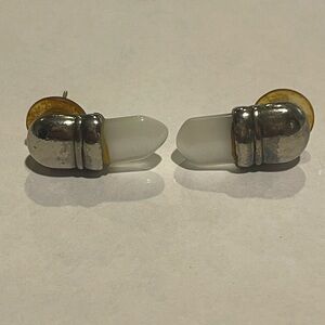 Silver‎ and White Stud Earrings